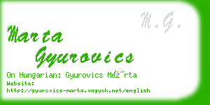 marta gyurovics business card